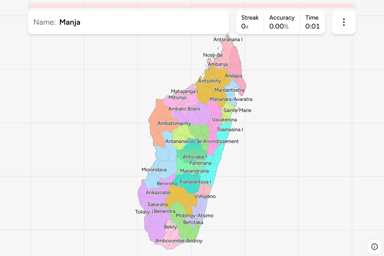 Screenshot of Madagascar Districts